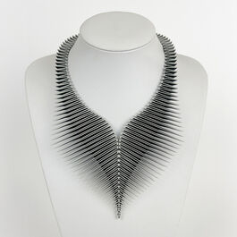 Grey and black Moth 3D printed necklace